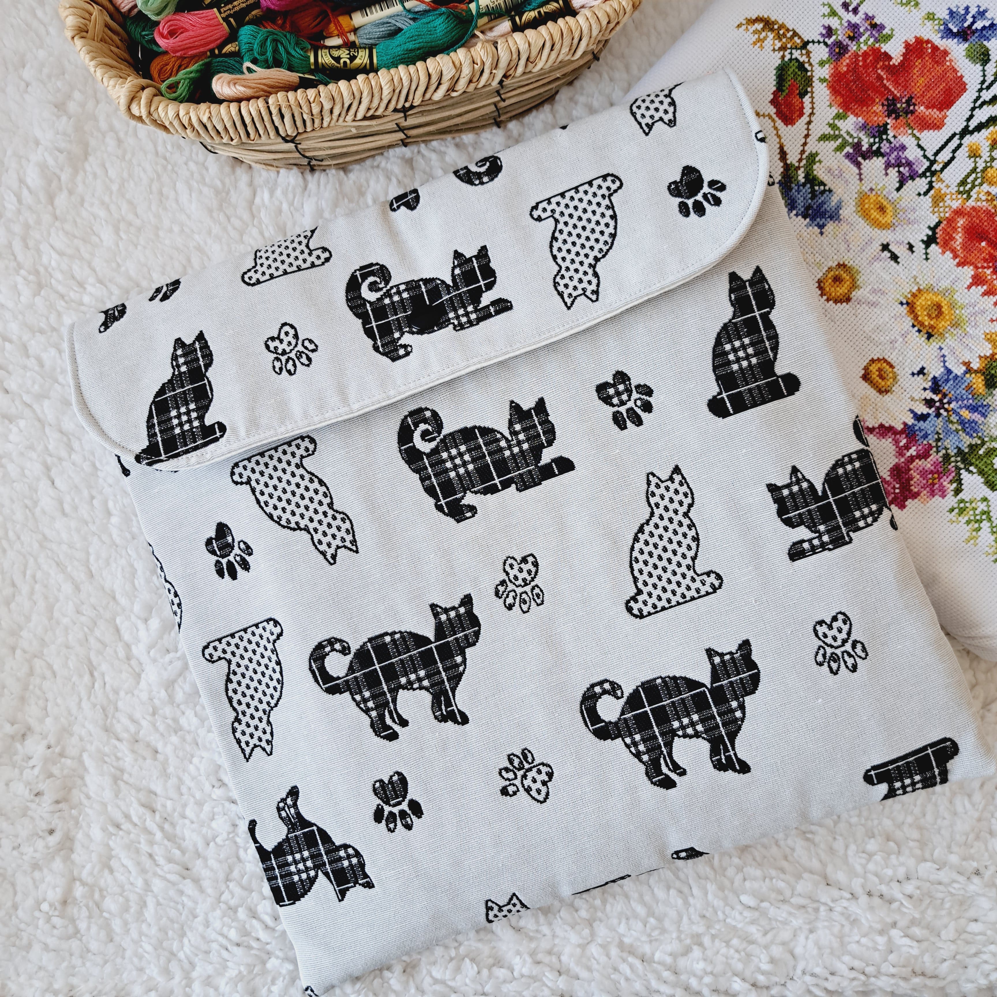 Pochette rangement broderie Angélique La Fée En Fil