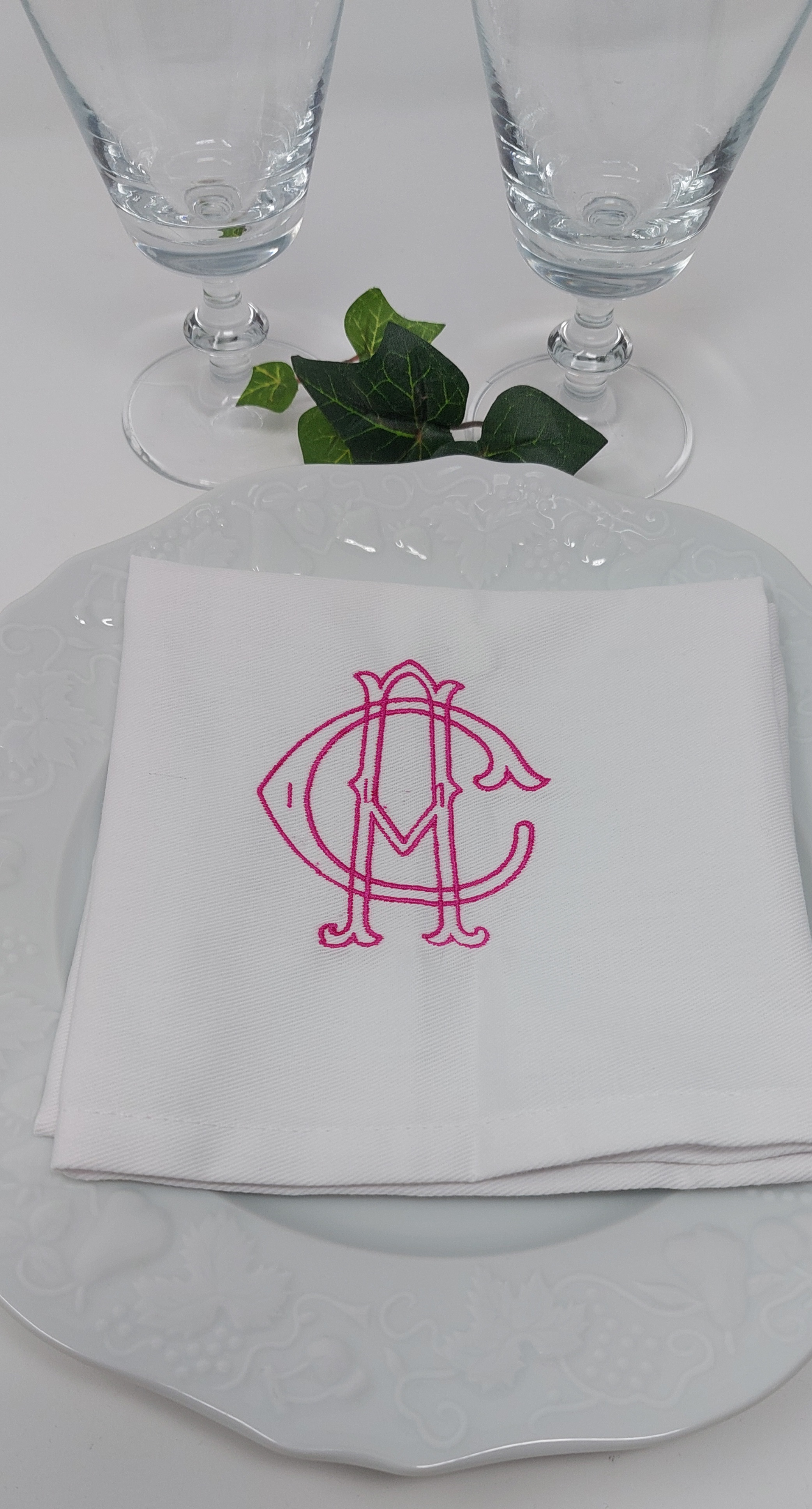 Serviette avec monogramme