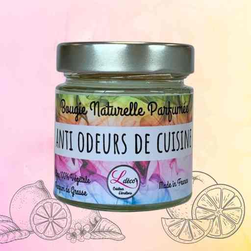 bougie anti odeurs cuisine en cire naturelle