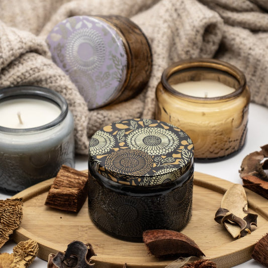 Bougie Parfumée Motifs élégant Couvercle en Métal
