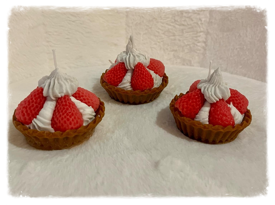 Bougie tartelette fraise