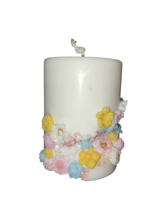 Bougie Florale Sculptée