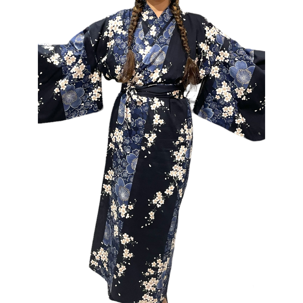 Yukata japonais femme  en coton de Kyoto