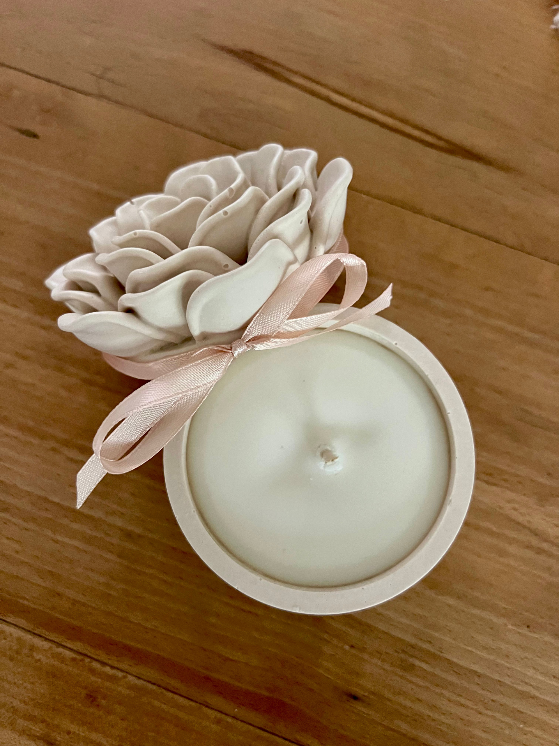 bougie artisanale fleur pivoine
