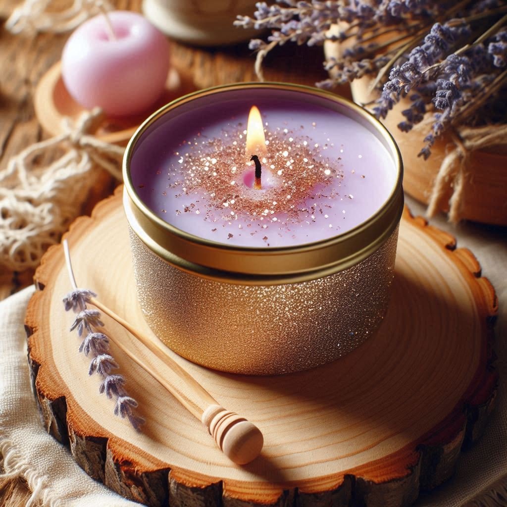 Bougie parfumée de O'drey Atelier Bougies allumée, diffusant une lumière douce et une fragrance élégante pour une ambiance apaisante.