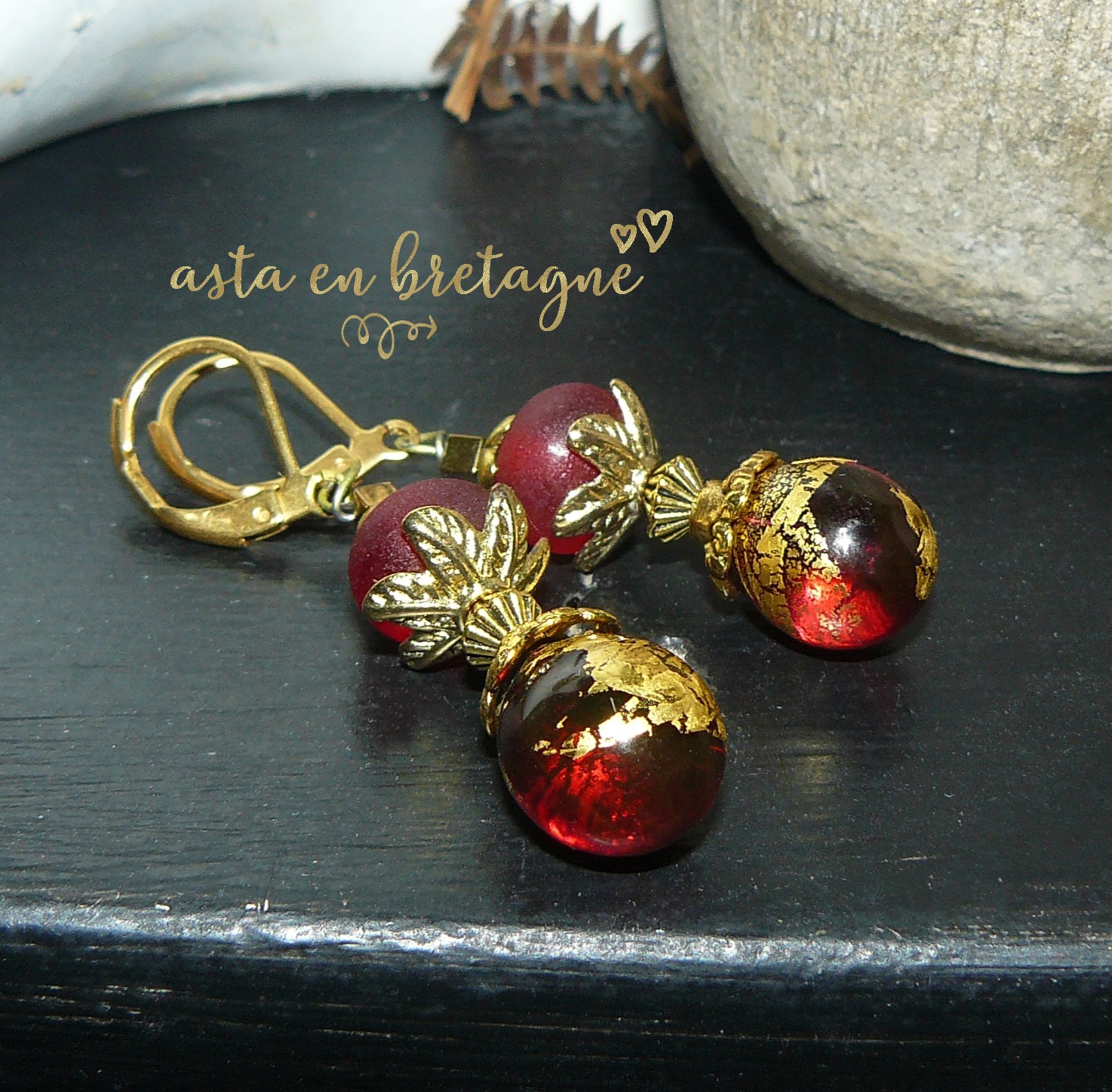 Gouttes Cerise et or