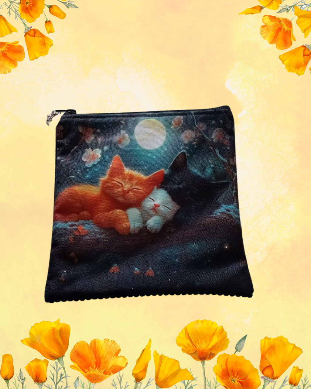Trousse fait main à usages multiples, modèle unique en polyester imperméable imprimé et velours doublé tissu, de fabrication française
