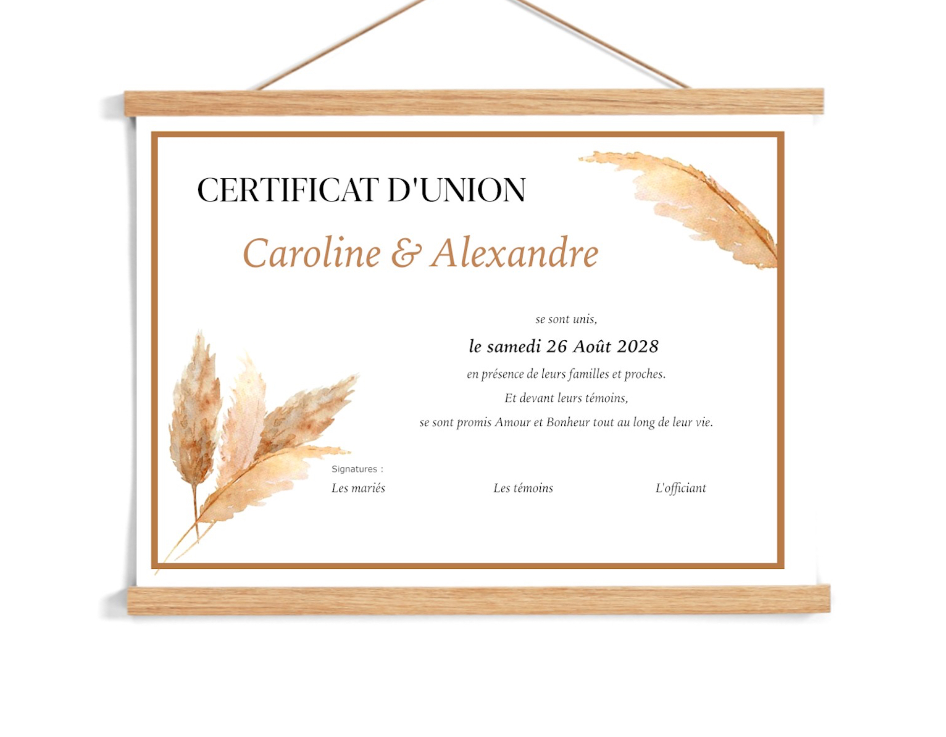 Certificat d’union