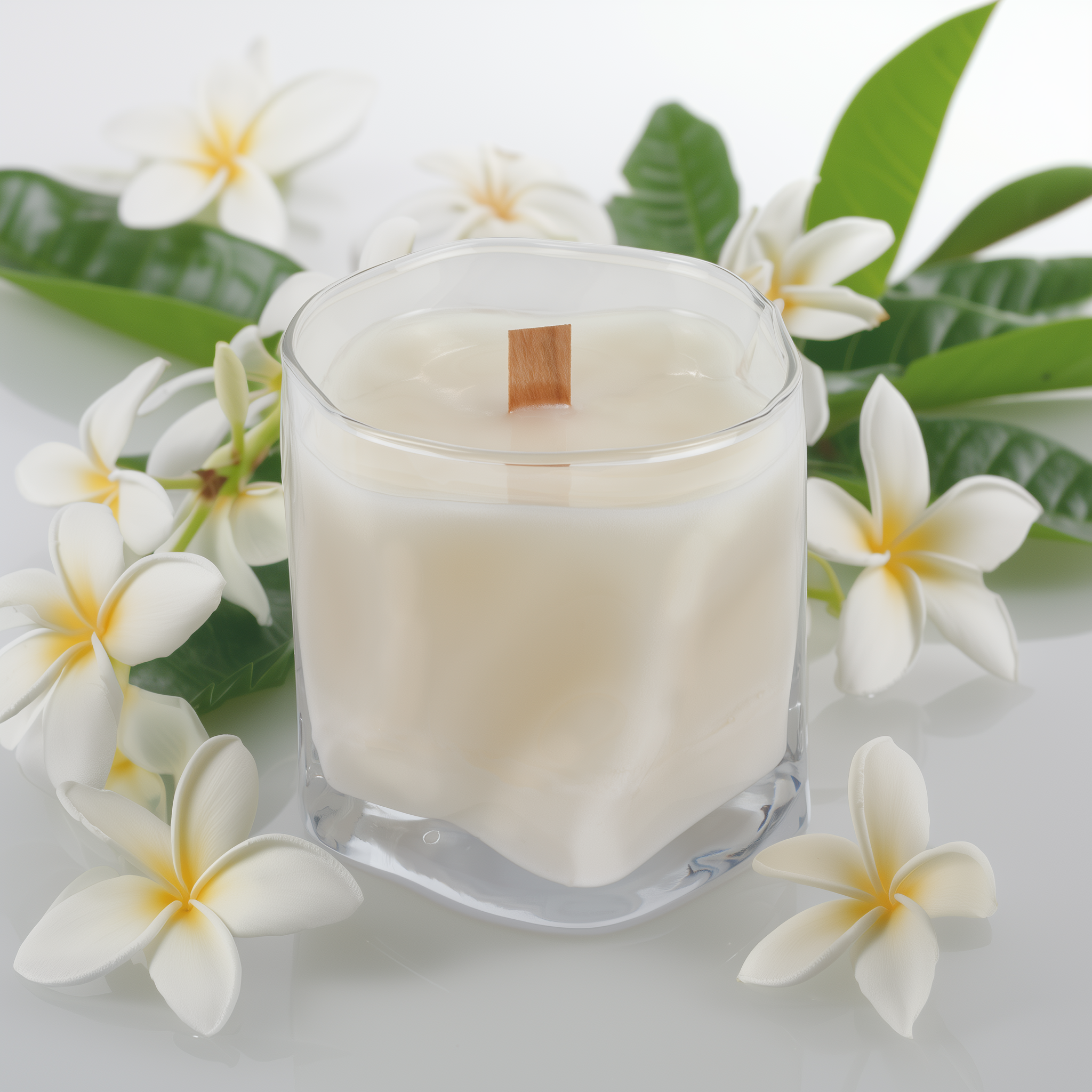 Bougie Parfumée 220g mèche bois parfum Monoï